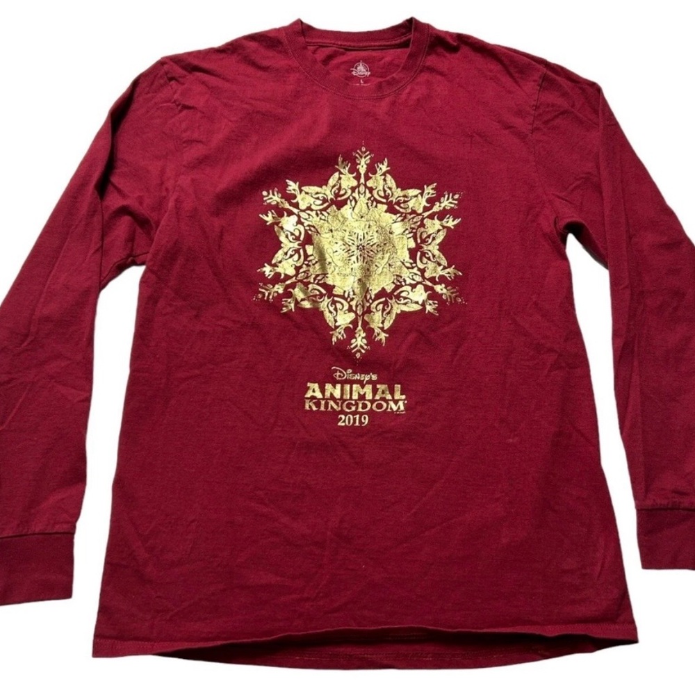 Disney Red and Gold Animal Kingdom Shirt. Size L
